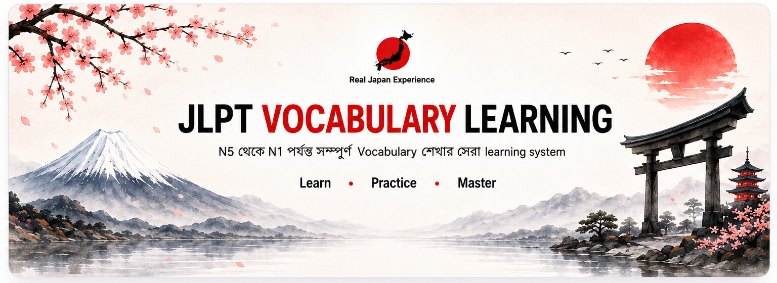 JLPT Vocabulary Learning - N5 থেকে N1 পর্যন্ত Vocabulary শেখার learning system